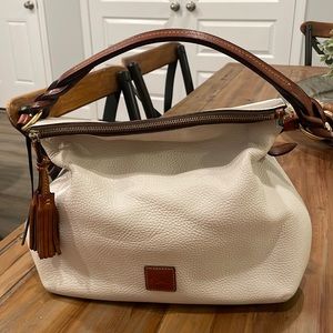 Dooney & Bourke Hobo Florentine Twist style - White/Tan Leather